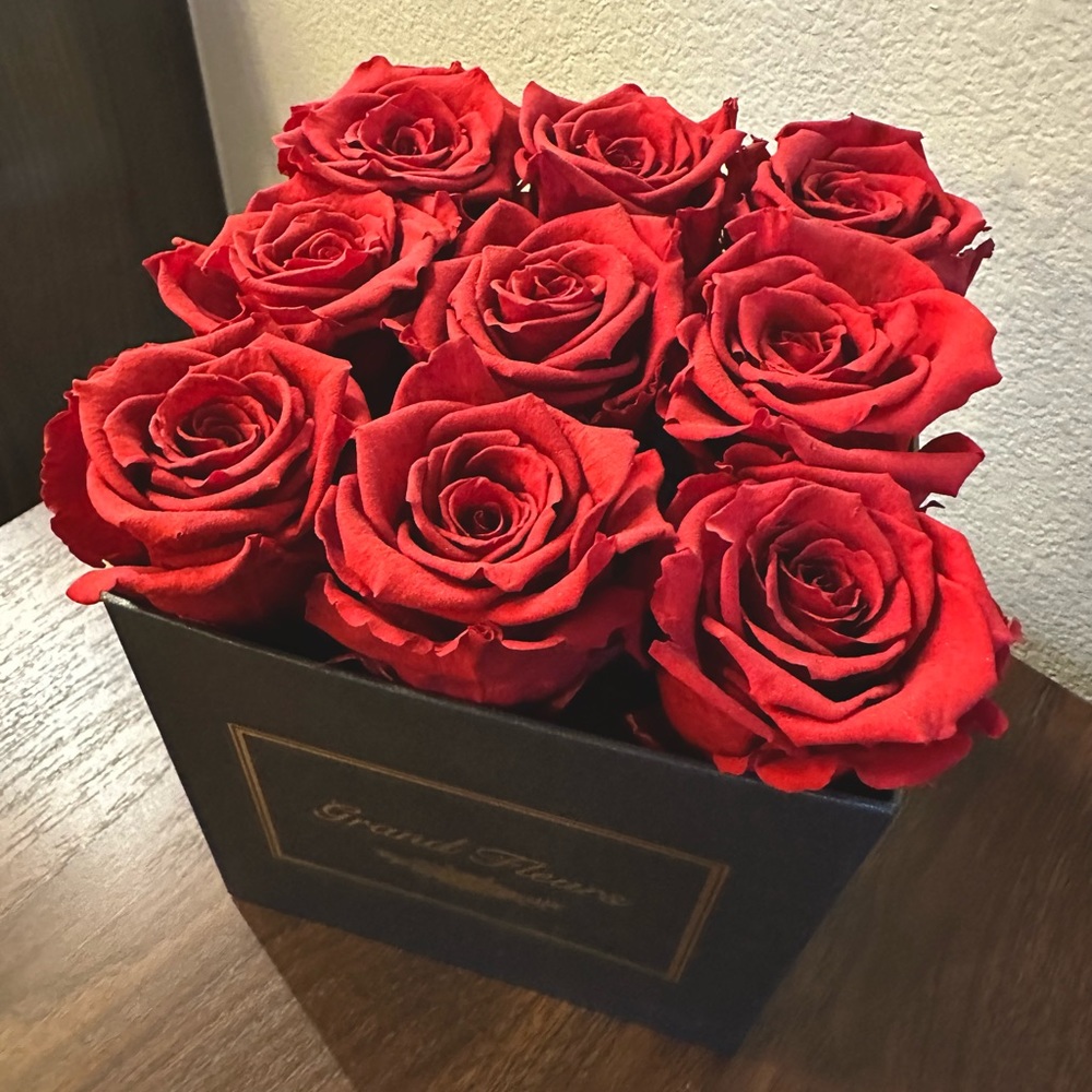 Grand Fleurs Infinity Cloud 9 Red Eternal Preserved Roses Box
